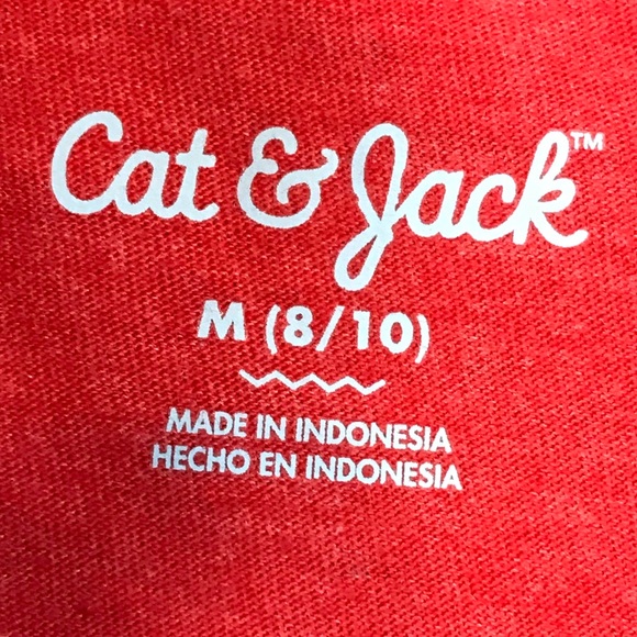 Cat & Jack Boys Robotic Basketball Game Graphic Logo Long Sleeve Red Shirt Sz M - Picture 4 of 8